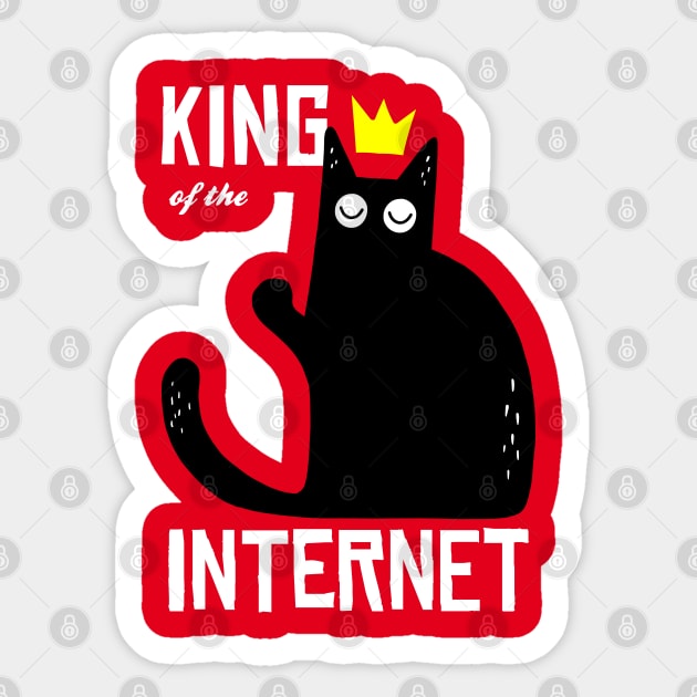 funny cat – Cat is the king of the Internet (red variant) Sticker by LiveForever